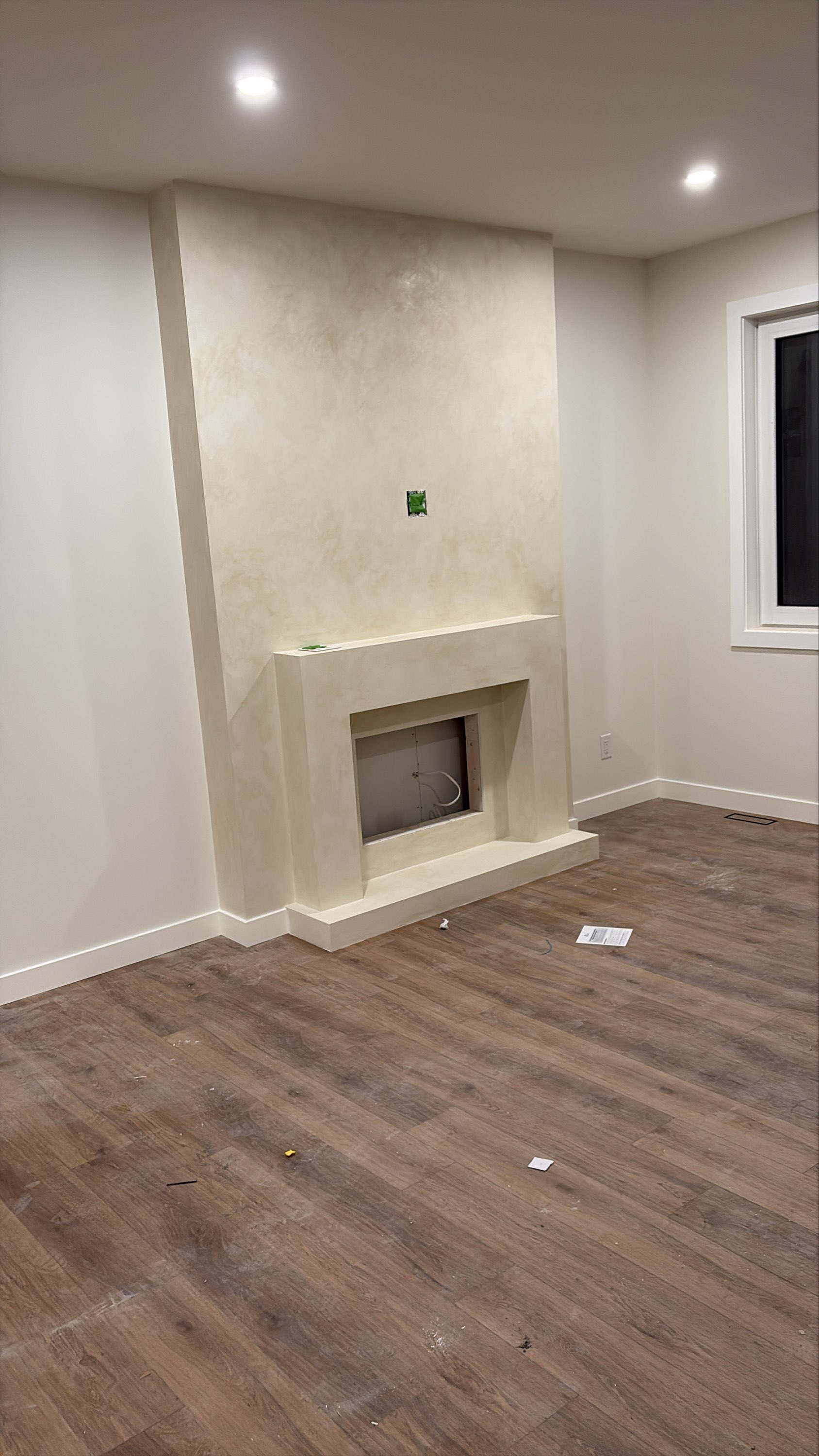 Plaster fireplace surround detail